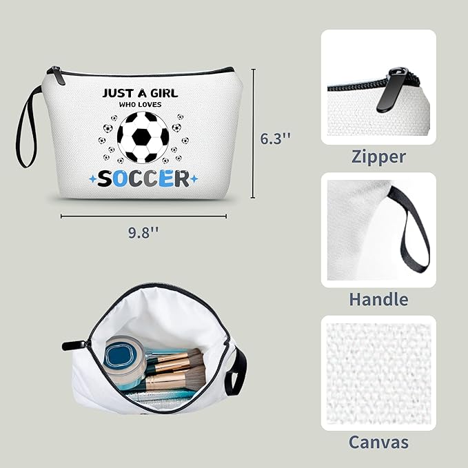 ARIOSEY Soccer Gifts for Girls, Multifunctional Cosmetic Makeup Bag