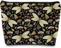 SAFDSGFDB Vintage Floral Dragonfly Makeup Bag, Dragonfly Gifts Cosmetic Bags for Women, Dark Cottagecore Floral Botanical Insects Portable Travel Toiletry Bag Zipper Makeup Pouch