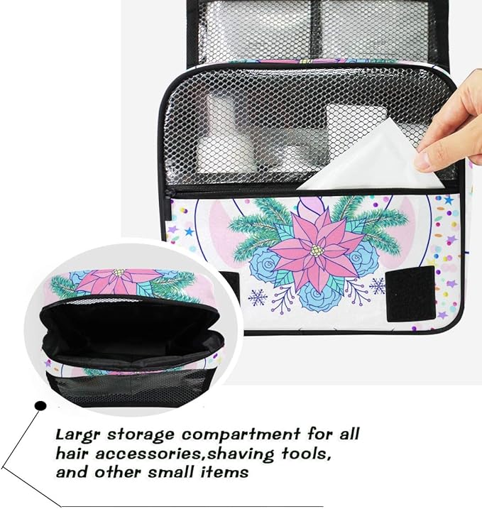 senya Hanging Travel Toiletry Bag Kit Makeup Case Cosmetics Organizer for Men Women (Unicorn)