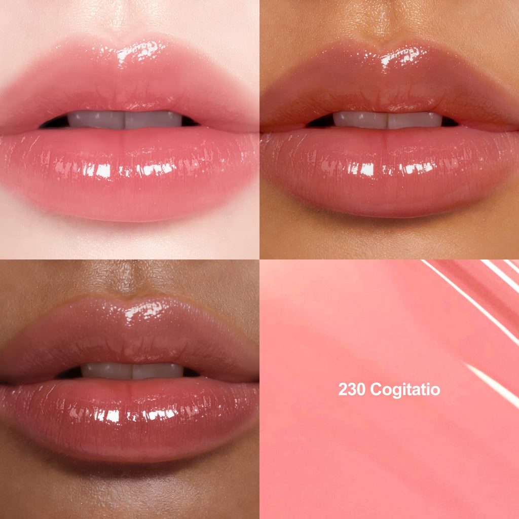 DINTO Blur-Glowy Lip Tint (230 Cogitatio) – Dewy Finish Glowy Korean Lip Tint, Long Lasting All Day Stain, Light Coral Pink, Vegan & Cruelty-Free, 0.11 fl oz