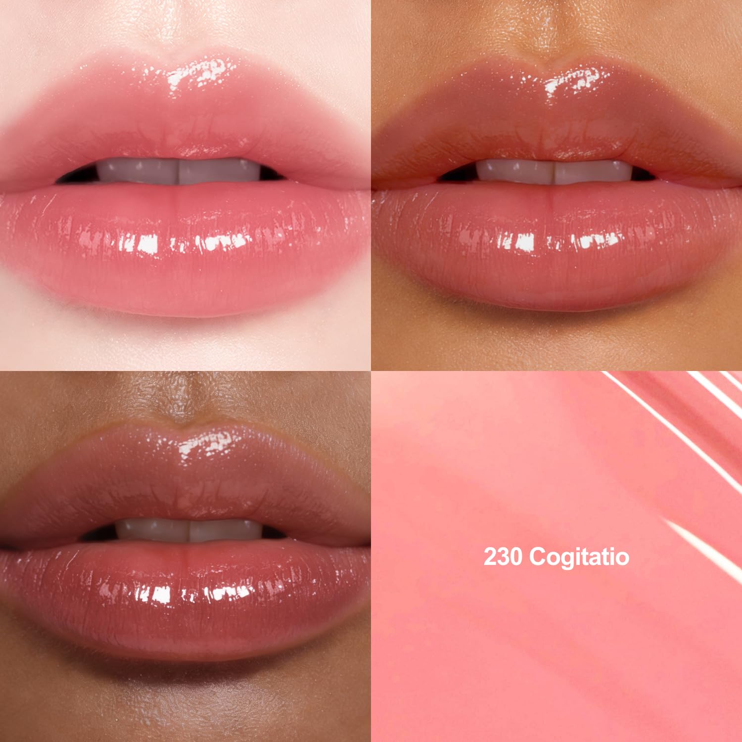 DINTO Blur-Glowy Lip Tint (230 Cogitatio) – Dewy Finish Glowy Korean Lip Tint, Long Lasting All Day Stain, Light Coral Pink, Vegan & Cruelty-Free, 0.11 fl oz