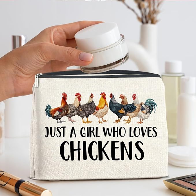 UPNEGE Chickens Gifts Makeup Bag Funny Chickens Gifts for Girl Women Cosmetic Bag Zipper Makeup Pouch Gift