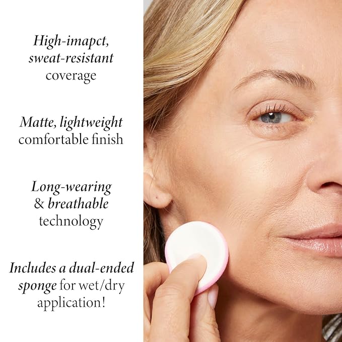 LAURA GELLER NEW YORK Baked Double Take Powder Foundation – Longwear Buildable Medium to Full Coverage – Matte Finish – Non-Caking Formula– Handmade in Italy – Mature & Sensitive Skin – Medium
