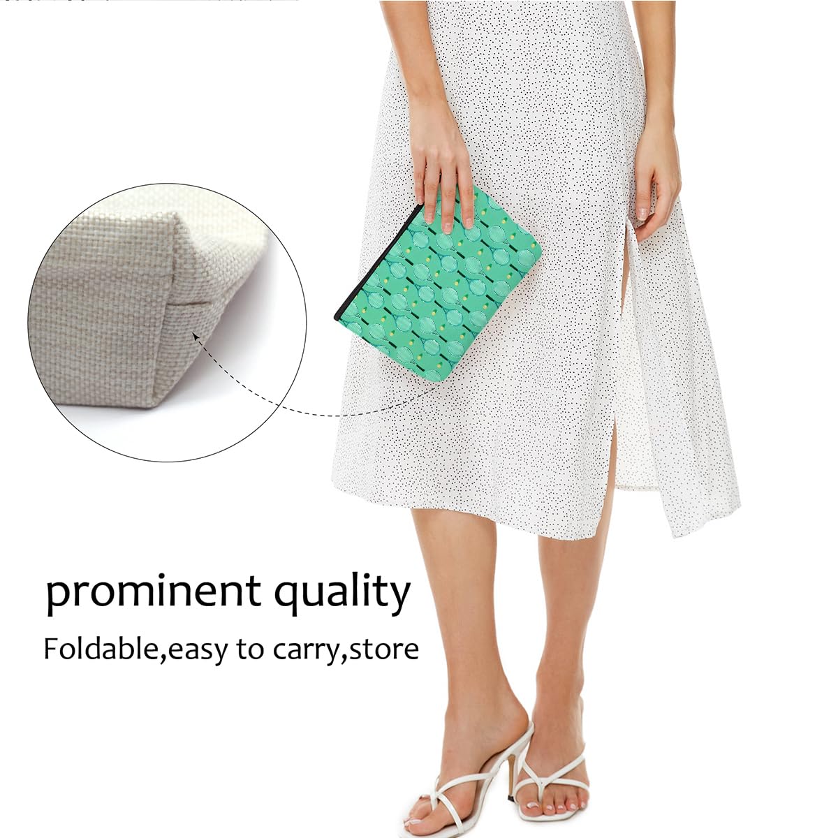 Inspirational Tennis Makeup Bag Accessories Cosmetic Bag Green