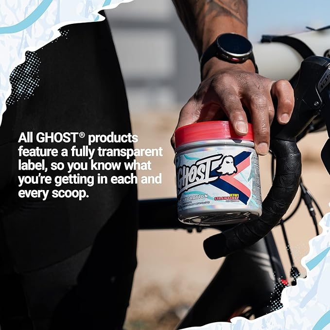 GHOST Hydration Tub, Electrolyte Powder, Kiwi Strawberry, 40 Servings