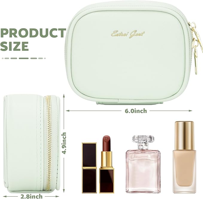 Mini Makeup Bag with Led Mirror, Small Travel Make up Bag 3 Light Modes Adjustable Brightness, for Women Organizer Cosmetic Bag, Portable Travel Train Toiletry Bag, for Pool Parties Work Touch-Ups