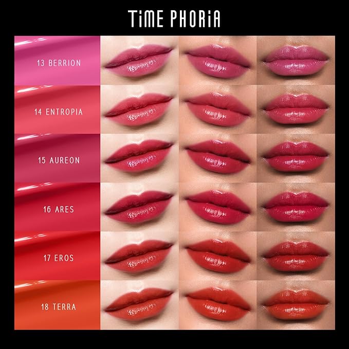 TIMEPHORIA Stellar Dust Lip Stain 17 Eros, Transfer-Proof & Smudge-Proof Lip Gloss, Deep Warm Red Tinted Glossy Finish, High-Pigment Vibrant Color, Hydrating Lightweight Long-Lasting Lip Makeup