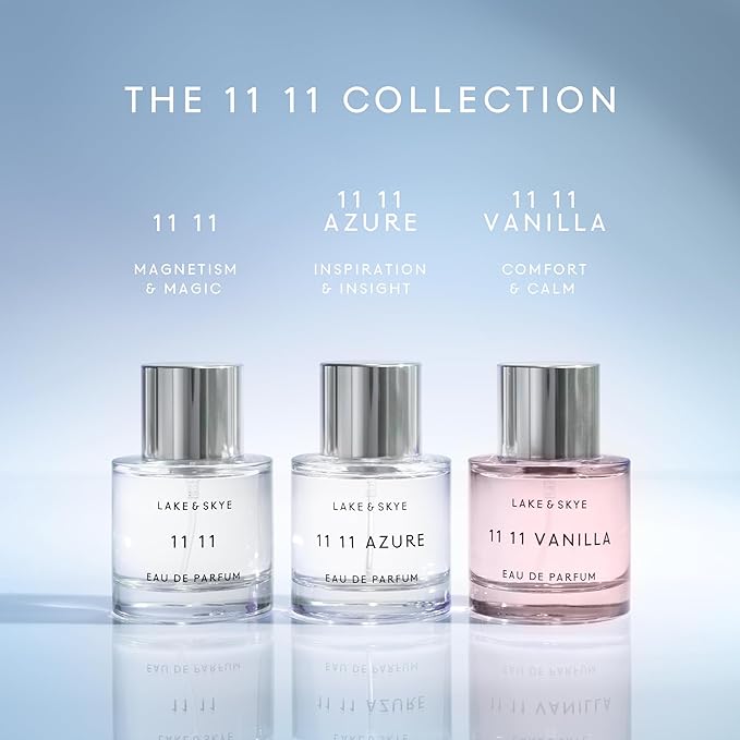 Lake & Skye 11 11 Vanilla Eau de Parfum 100mL - Long Lasting - Vanilla, Cashmere, Dreamy, Crème, Skin Musk, Clean, Vegan, Paraben-Free, Cruelty-Free