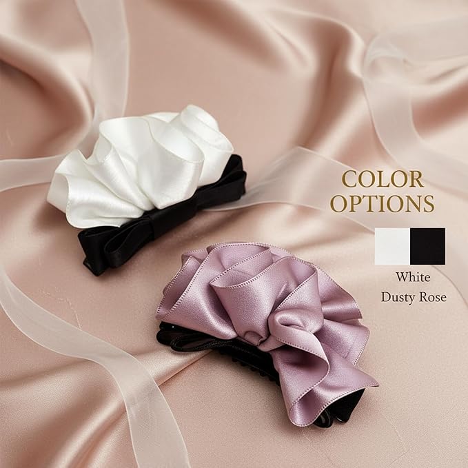 VG·Lumina Banana Clip for Women Girl Accessories Flower No Crease Thin Curly Fine Long Hair Claw Clips Decorations Ponytail non Slip Snap Hair Clips