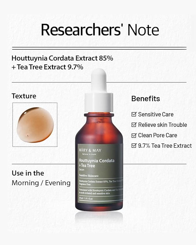 Mary&May Houttuynia + Tea Tree Calming Serum, 1.01 oz