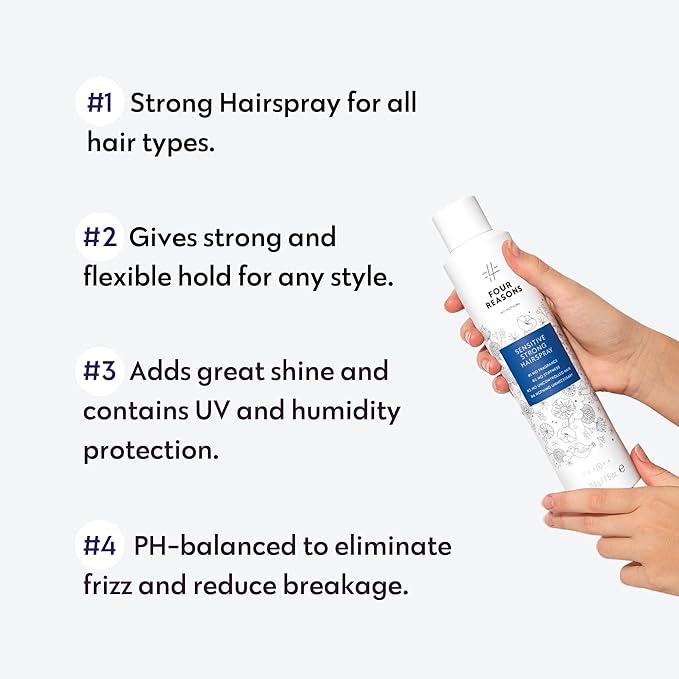 No Nothing Strong Hairspray, Fragrance Free, Hypoallergenic, Unscented Hair Spray for Sensitive Scalp, Strong Hold Finishing Control, Clean, Gentle Styling, 7.5 oz