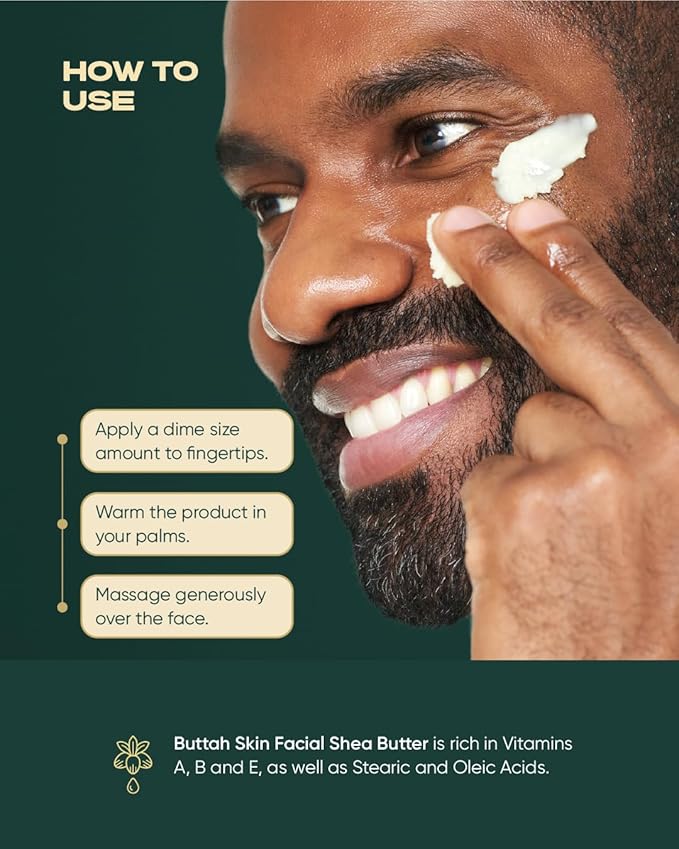 Buttah Skin Facial Shea Butter 2oz - Moisturizer for Dry Skin - Very Dry Skin Moisturizer - Think Face Cream Moisturizer Dry Skin