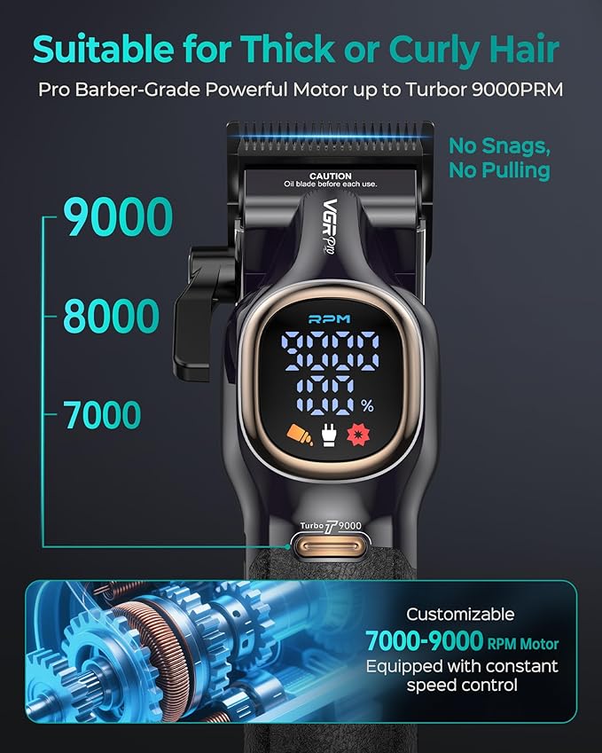 VGRPRO Professional Hair Clippers for Men, Cordless Clipper and Trimmer Set