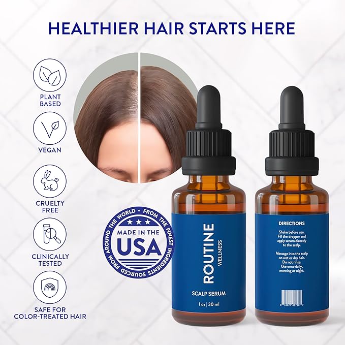 Routine Wellness Scalp Serum for Thinning Hair, Science-Backed Peptides