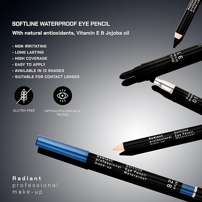 Radiant Professional Waterproof Eyeliner Pencil, 12 Olive