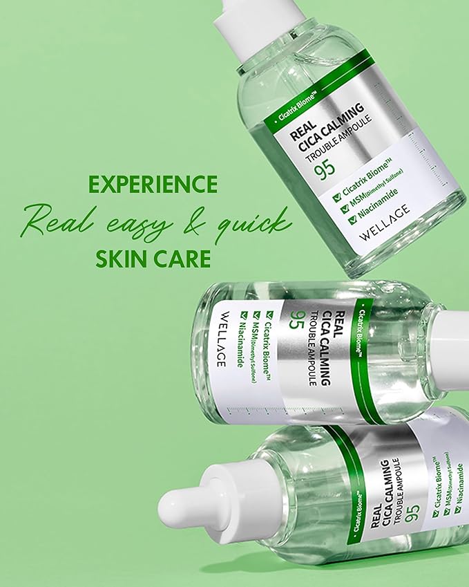 WELLAGE Real Cica Calming Trouble Ampoule 1.69 fl.oz., Soothing Serum