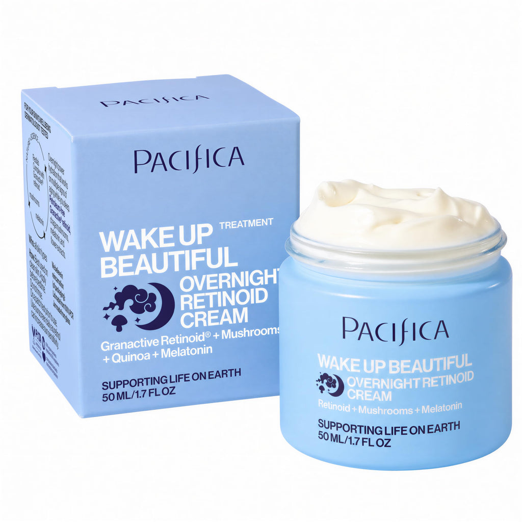 Pacifica Wake Up Beautiful Retinoid Night Cream – Overnight Anti-Aging Moisturizer with Hyaluronic Acid & Melatonin, Reduces Wrinkles & Fine Lines, Hydrating and Gentle for Dry or Mature Skin, Vegan