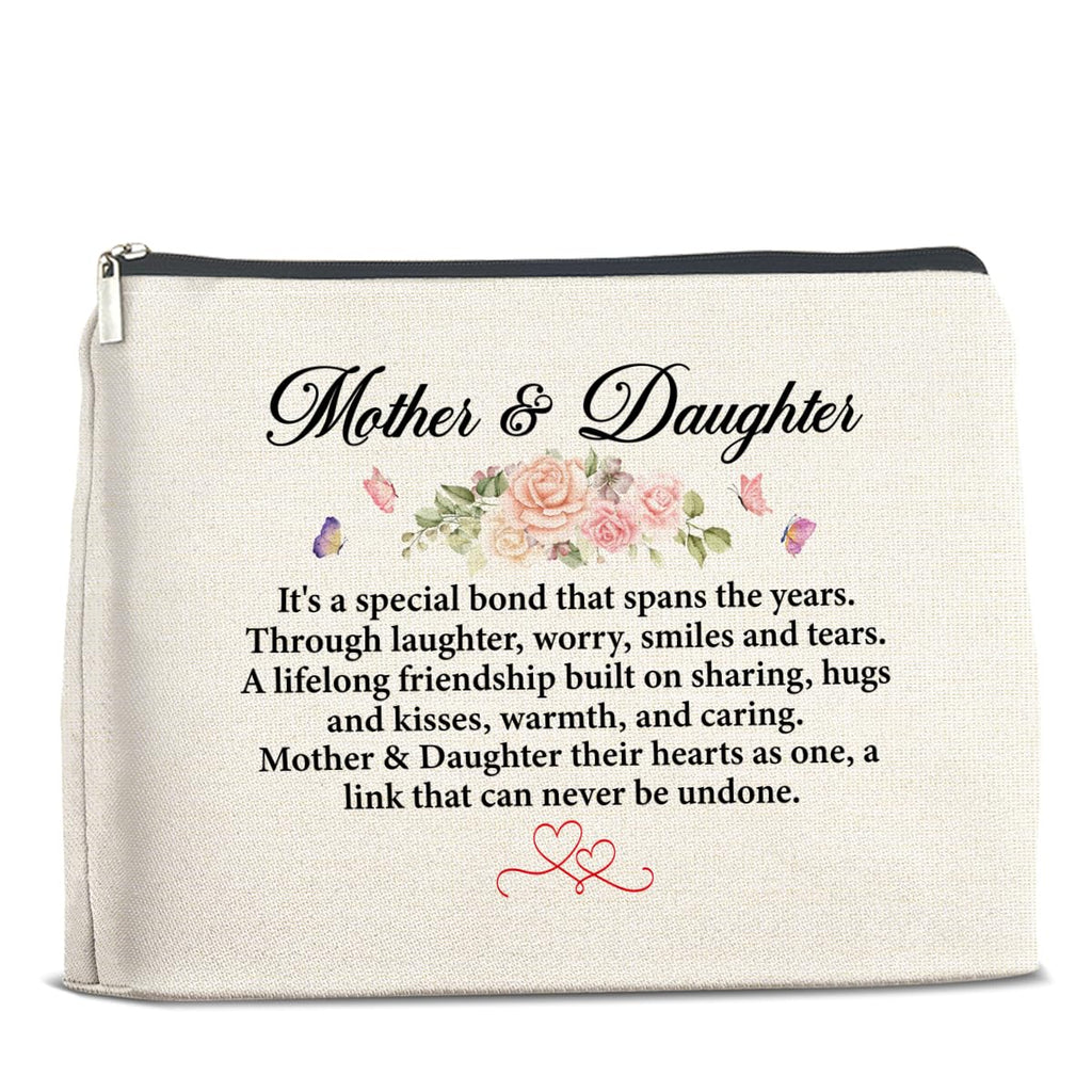 UPNEGE Mother and Daughter Gifts Makeup Bag Gift for Mom and Daughter Cosmetic Bag Zipper Makeup Pouch Gifts for Christmas Birthday Thanksgiving