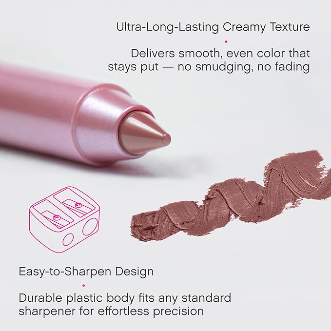 Vivienne Sabó Gel Lipliner Le Grand Volume Sharpenable, Long-Lasting Smudge-Proof Lip Liner & All-Over Lip Color, Creamy Precision Formula, Comfortable Wear, 07 Brownish pink