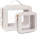 2Pcs Travel Clear Makeup Bag, White Mahjong Tile Bag Cosmetic Case with Zipper Portable Makeup Pouch Toiletry Bag Women Traveling Cosmetic Organizer Storage Bag Car Organizer Car Essentials for Women