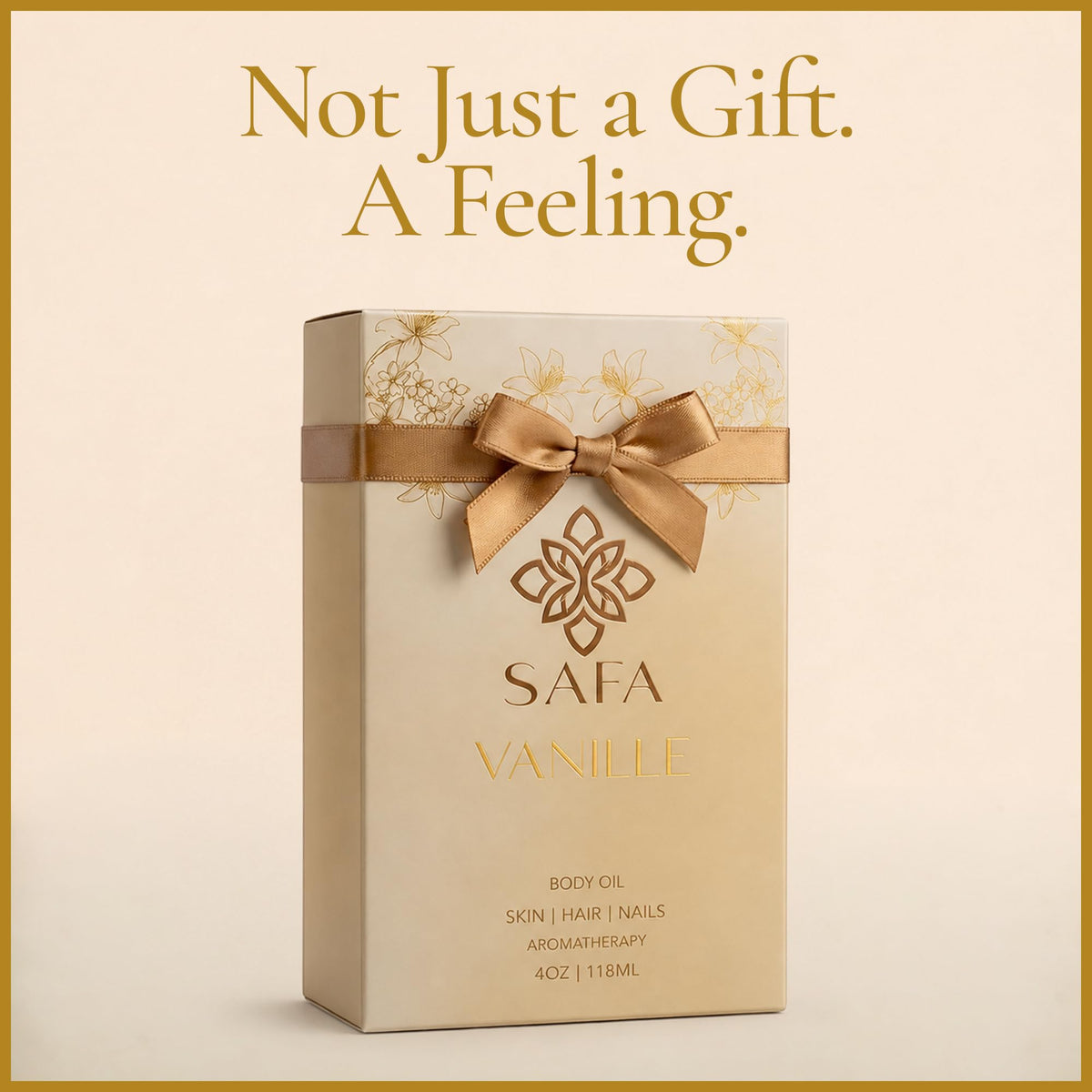SAFA Organic Vanilla Body Oil - Nourishing Oil for Skin, Hair & Nails 118ml