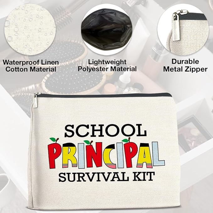 UPNEGE School Principal Gifts: Makeup Bag, Appreciation Gifts for Women, Survival Kit Zipper Pouch