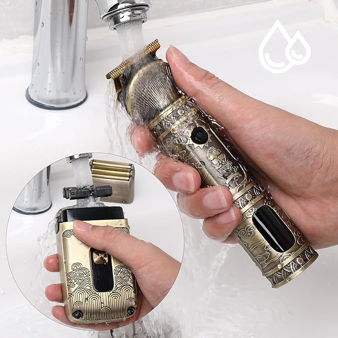 Scttomon T-Blade Hair Trimmers & Electric Shavers for Men Foil Shaver Beard Trimmer Men's Grooming Kit with Triple Blades Cordless