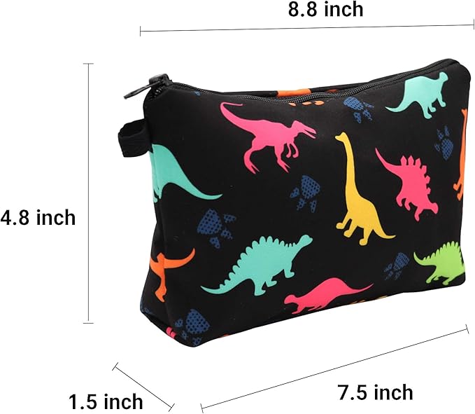 Aiphamy Cute Travel Makeup Bag Cosmetic Bag Small Pouch Gift for Women (Dinosaur)