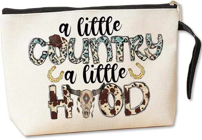 Country Music Country Girl Gifts Makeup Bag Cowgirl Gift for Women Girls