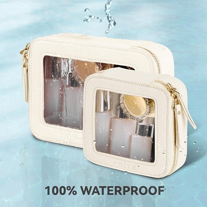 Prite Clear Makeup Bag Set Travel Cosmetic Case Toiletry Bag for Women