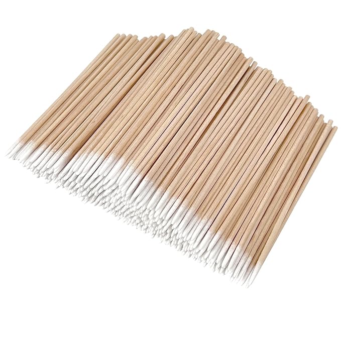 Eyxformula 1000 Count Pointed Cotton Swabs, 4 Inch Microblading Cotton Buds with Wooden Sticks, Semi Permanent Eyebrow Tattoo Supplies, Precition Tip Micro Applicators for Makeup, Cleaning Nail Polish