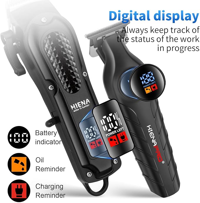 HIENA PRO Cordless Hair Clippers for Men, Barber Kit