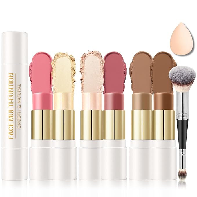 IONSGAKO 6 Colors Double-ended Cream Contour Stick Makeup Kit, Set A