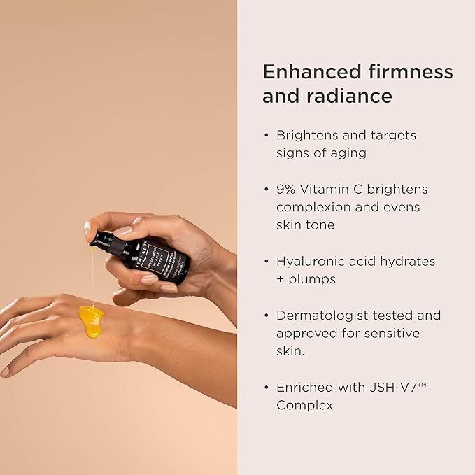 JSHealth Vitamin C Serum for Face. 9% Stable Vitamin C with Hyaluronic Acid, Niacinamide. Brightening, Anti-Aging. Dermatologist Tested. Vegan (1.01 fl oz)