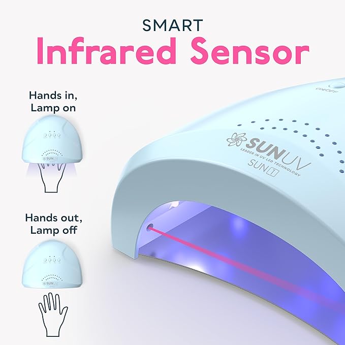 SUNUV UV Light for Nails, UV LED Lamp Nail Dryer for Gel Polish SUNONE Blue