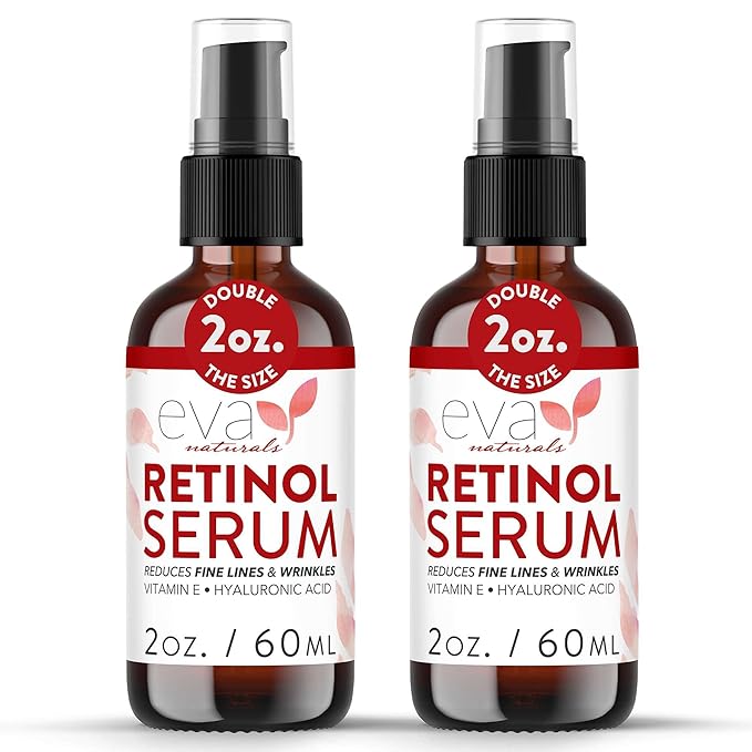 Retinol Serum for Face with Hyaluronic Moisture Complex Lightweight Night Serum for Smoother, Radiant-Looking Skin | Helps Minimize the Appearance of Fine Lines & Uneven Tone 2 oz 2 Pack