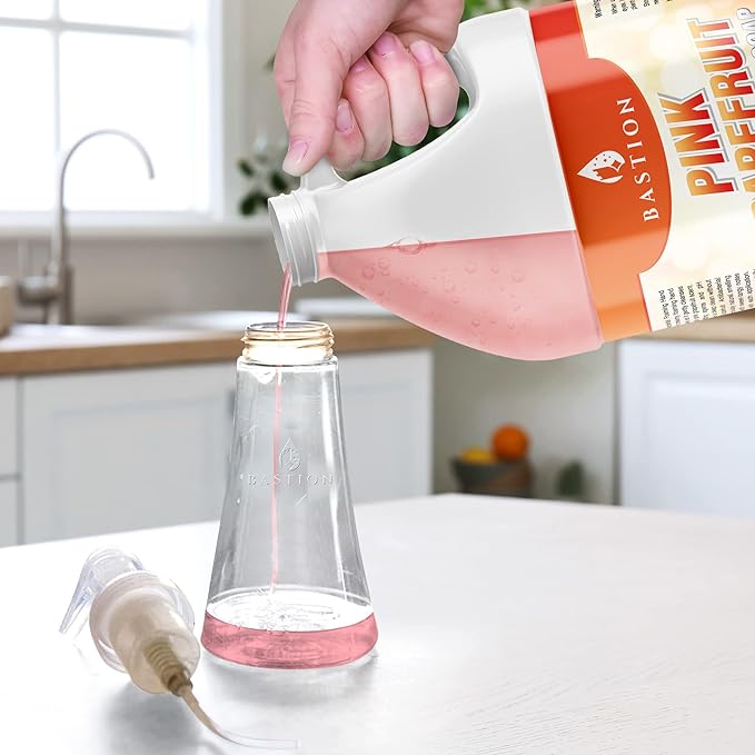 Bastion Pink Grapefruit Antibacterial Foaming Hand Soap Refill – Case of 4 Gallons (512 oz) – Bulk Moisturizing Hand Wash for Home, Office, Restaurants & Commercial Use – pH-Balanced, Gentle on Skin
