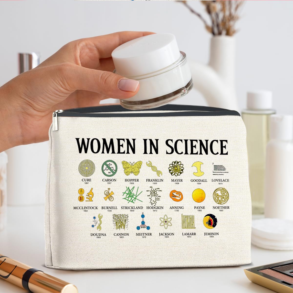 UPNEGE Science Gifts for Teachers Women Science Lovers Makeup Bag