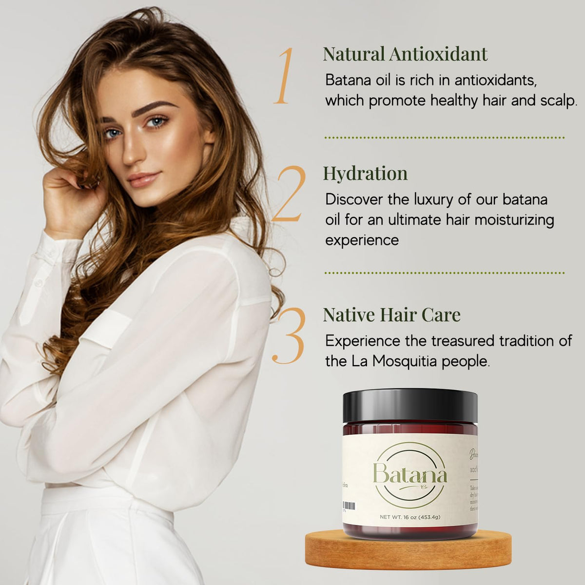 BatanaCo Real Batana Oil for Hair Growth - 100% Pure & Natural, 16 FL OZ