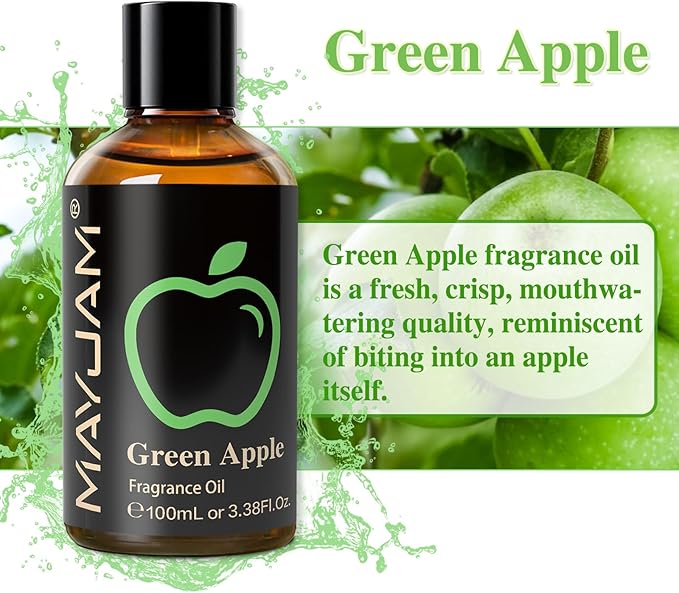 MAYJAM Green Apple Fragrance Oil for Diffusers, 100ML/3.38FL.OZ