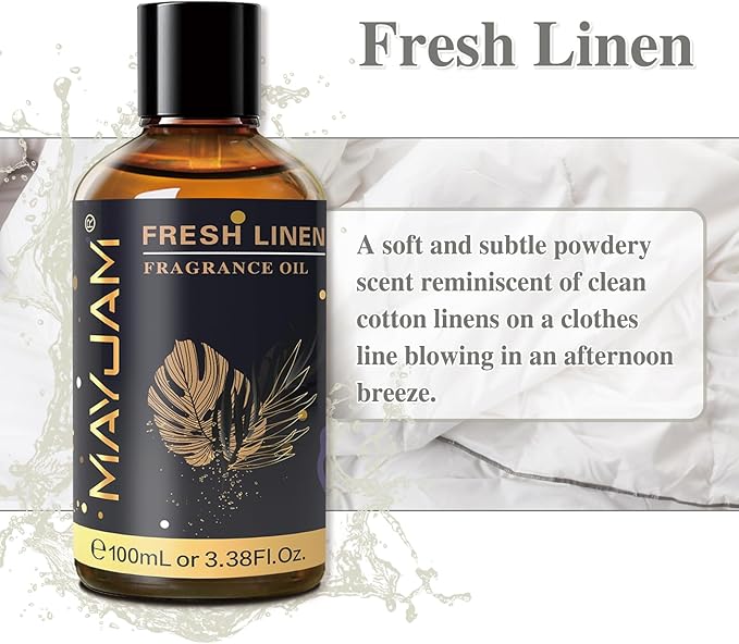 MAYJAM Fresh Linen Fragrance Oil for Diffusers for Home, 100ML/3.38FL.OZ