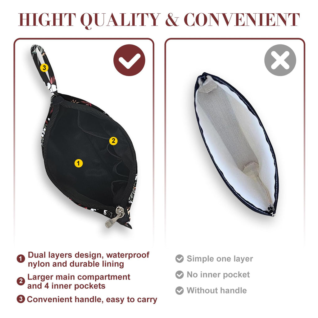 Gloppie Small Makeup Bag for Purse Portable Cosmetic Pouch for Women
