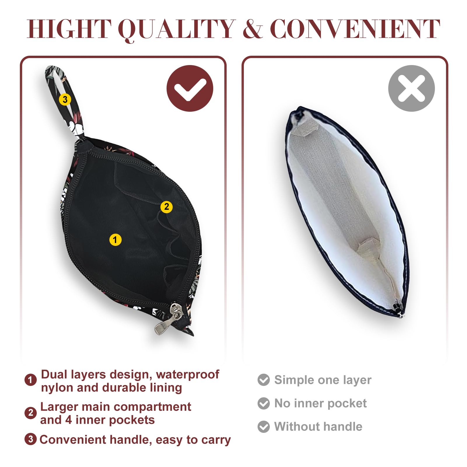 Gloppie Small Makeup Bag for Purse Portable Cosmetic Pouch for Women