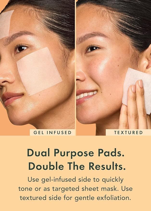 Rael Miracle Clear Toner Pads for Face, Dual Exfoliating & Soothing (70 Ct)