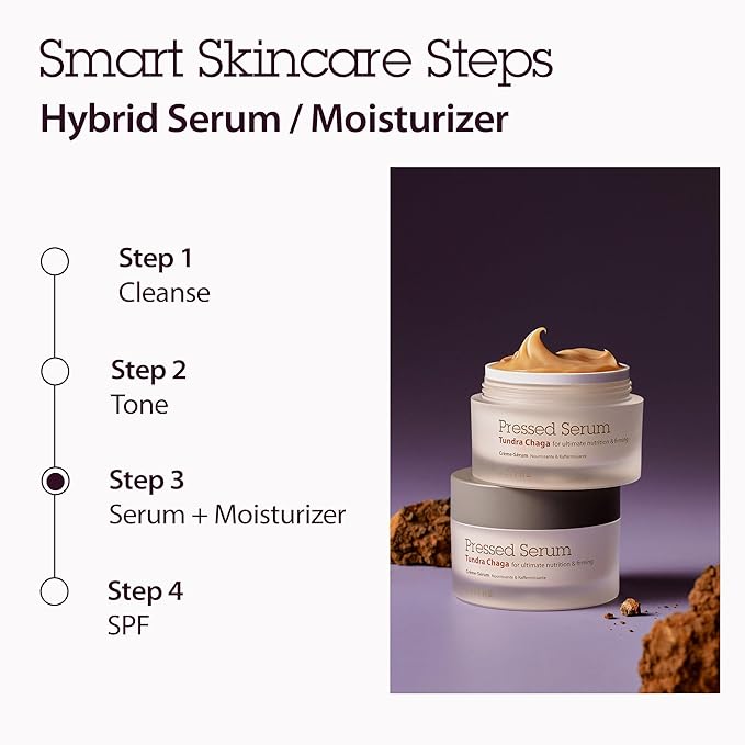 BLITHE Pressed Serum Tundra Chaga With Peptide & Collagen | Korean Moisturizer | Anti Aging Cream & Skin Tightening Cream for Face | Formula for an Instant Face Lift, 1.69 fl oz