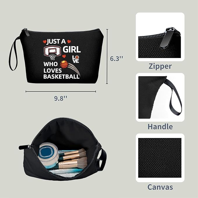 ARIOSEY Basketball Gifts for Girls, Zipper Make Up Cosmetic Bag