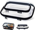 Gberlczz Clear Zipper Pouches for Organizer, Waterproof Hard Clear Zipper Case, Hard Plastic Pouch with Zippered