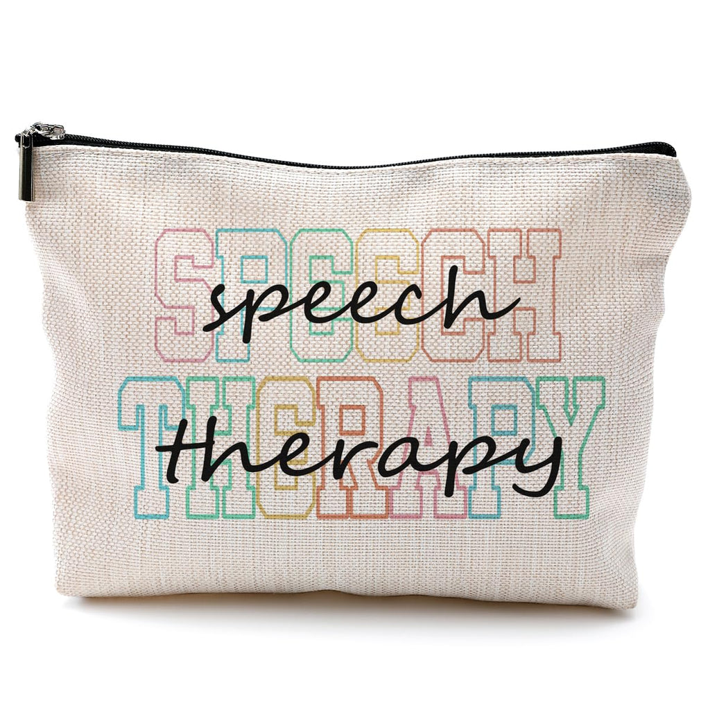 QGFM Makeup Bag for Women - Speech Therapist & SLP Gifts, Cosmetic Bag for Purse