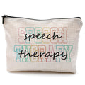 QGFM Makeup Bag for Women - Speech Therapist & SLP Gifts, Cosmetic Bag for Purse