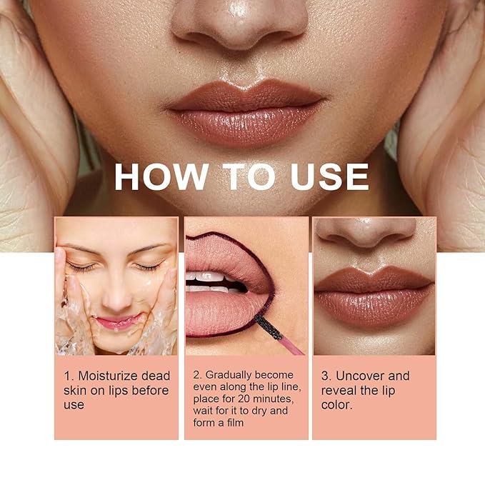 Petansy Detachable Lip Liner Set 3 Colors Peel lip liner Longwear and Pigmented Lip Pencil Peel Off Lip Stain